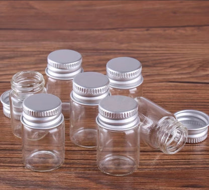 Glassflasker med aluminiumskork 20 stk - 5ml 22x30mm