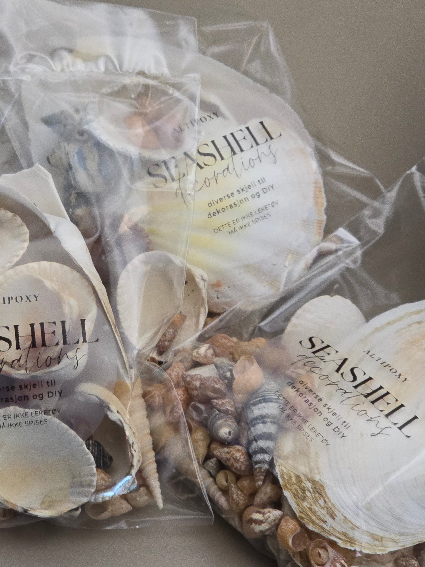 Seashell Dekorasjonsmix til feks rivertables og epoxyprosjekter