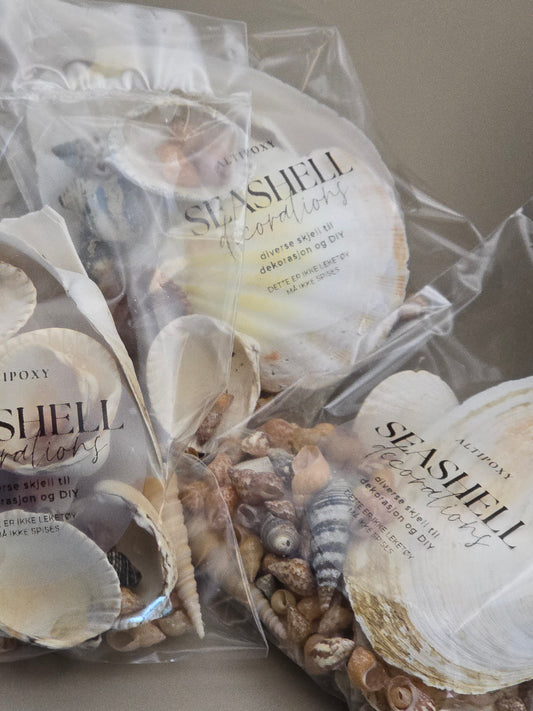 Seashell Dekorasjonsmix til feks rivertables og epoxyprosjekter