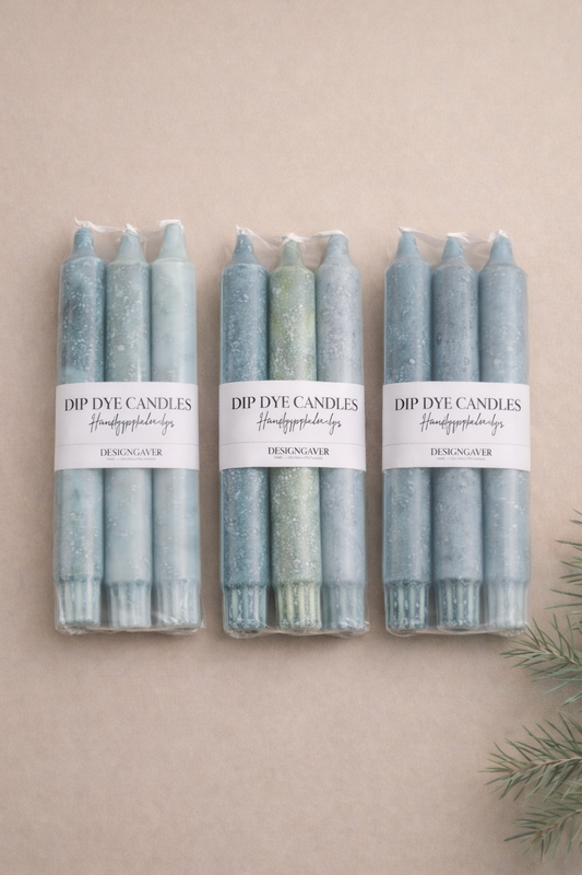 Dip Dye Candles - 3 pk - Grønn - Håndlagde i Norge
