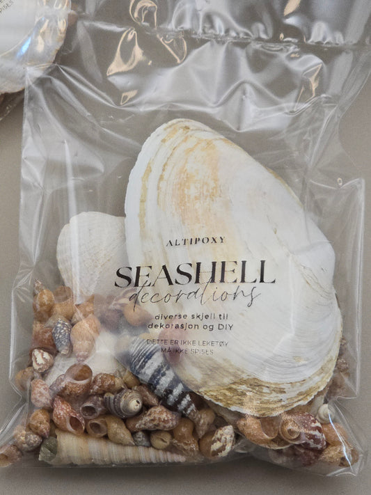 Seashell Dekorasjonsmix til feks rivertables og epoxyprosjekter