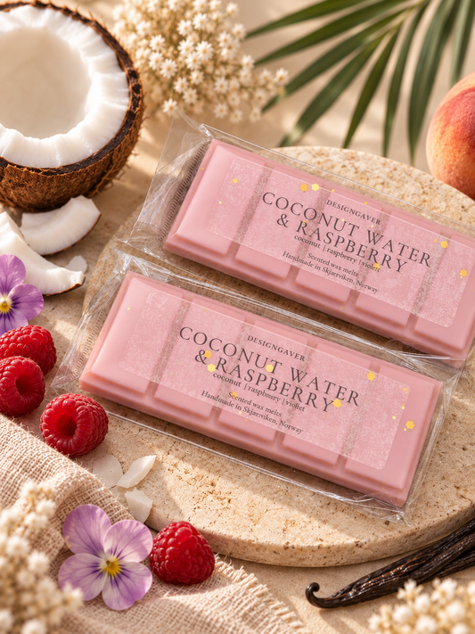Coconut Water & Raspberry - Duftvoks - Tropisk kokosnøtt og bringebær