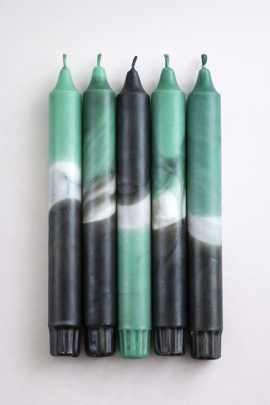 Dipdye Kronelys - Sort og grønn