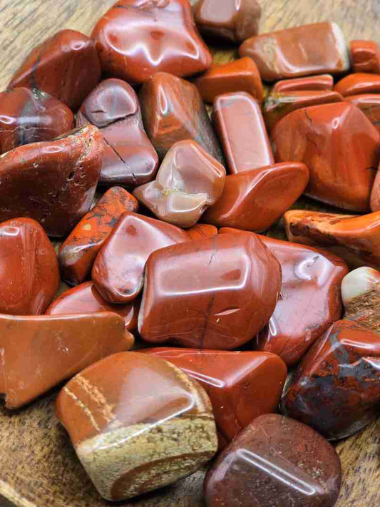 Rød Jaspis - Tromlet stein - Flere størrelser