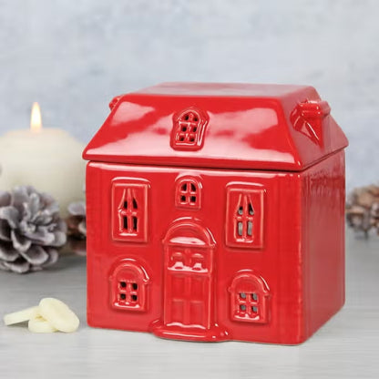 Rødt julehus - Aromalampe