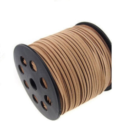 Faux Imitert semsket lærtråd 3mm - Forskjellige farger