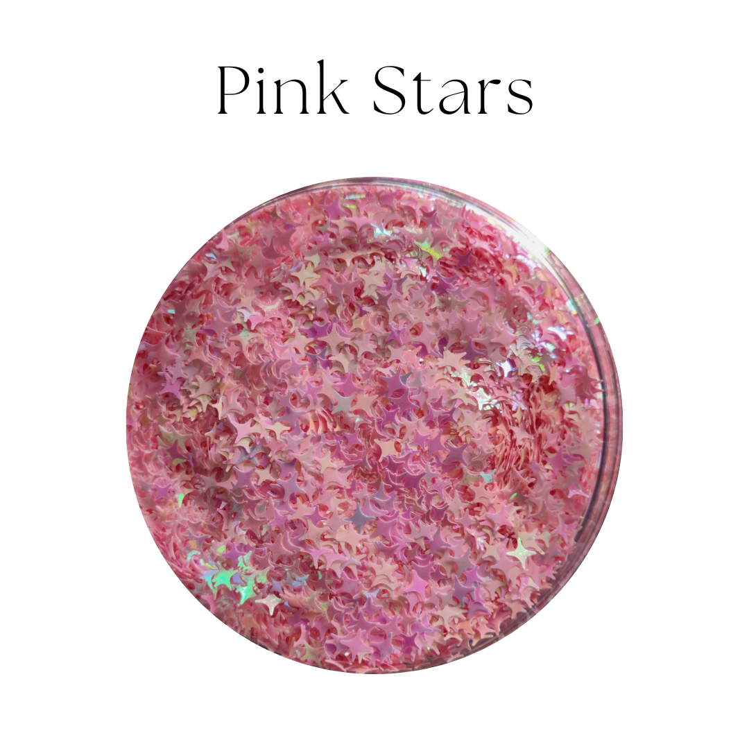 Pink Stars - Glitterpaljetter